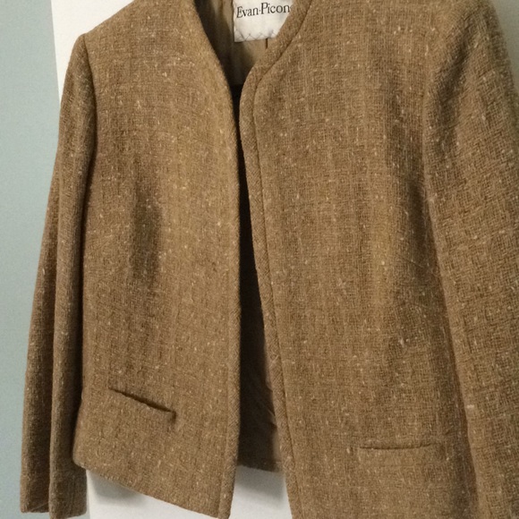 Vintage Evan Picone caramel textured wool blazer - Picture 2 of 5